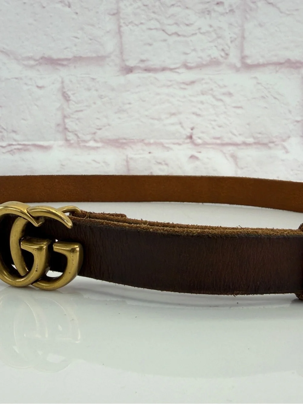 Gucci Marmont GG Slim Distressed Belt 409417 80/32